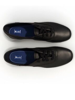 NWOB Keds Champion Women's Black Leather Oxford Sneaker Size 11